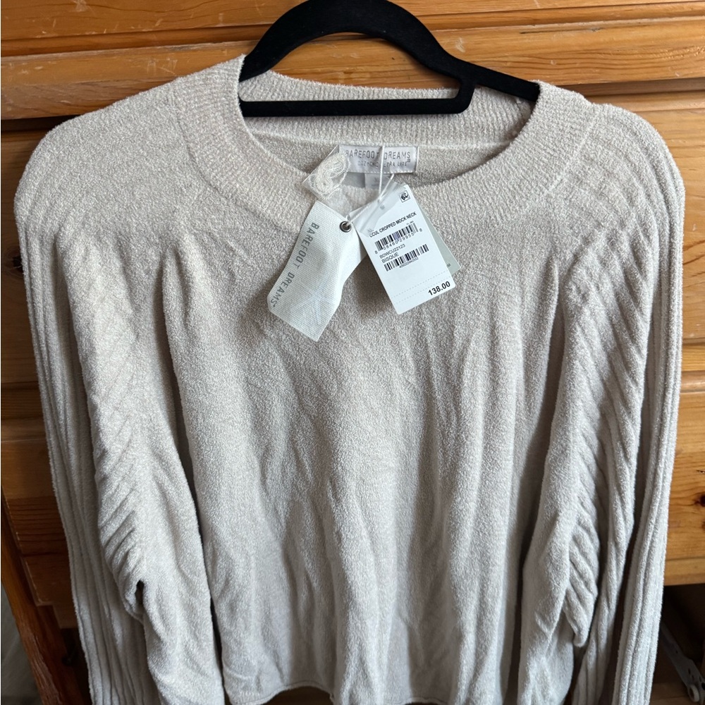 Barefoot Dreams Bisque Mock Neck Sweater